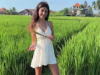 Cute 18-Year-Old Rice Picker Creampied by New Boss