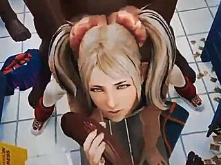 Blowjob și futai futanari 3D în compilație hentai cu țâțe mari