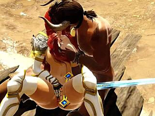 Warrior Princess Hunts Minotaur But Gets Pounded Hard By Him Instead