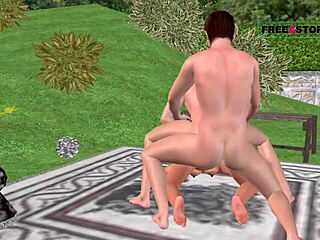 Watch this wild animated gay threesome with intense anal and blowjob action!