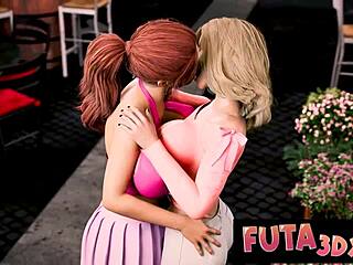 Futa3Dx - Big Tittied Futa Pounds Blonde on Terrace