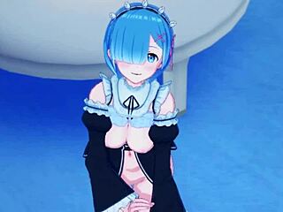 Innocent Rem Acts as Naughty Maid in Re Zero