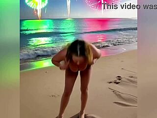 Step aunt flaunts sexy bikini to nephew on new year's eve. Watch her nude finale!