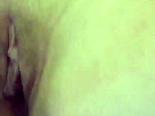 using vibrator on her dry pussy lips intensely