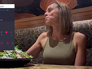 hey, cumming in public restaurant with remote vibrator!