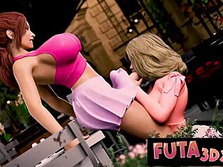 Futa3Dx - Big Tittied Futa Pounds Blonde on Terrace