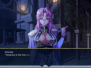 Kyonyuu fantasy Emeralia H-scene 2 English: a provocative 3some unfolds in public outdoor group fantasy.