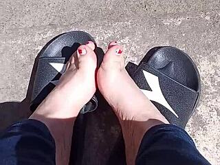 Feet Relax in Sun Before Pedicure
