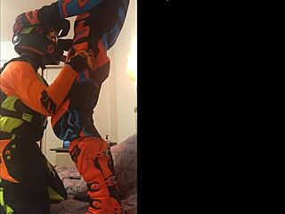 Gay motocross rider gives a blowjob