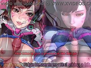 D.Va's Edging Game With Femdom Submissive