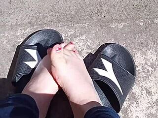 Feet Relax in Sun Before Pedicure