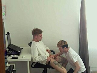 Distracted stepbrother from work for tight ass fuck?