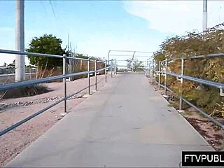 Public upskirt flashing pussy in skirt outdoors