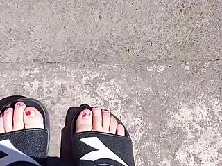 Feet Relax in Sun Before Pedicure