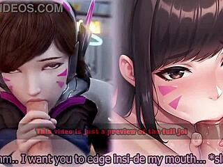 D.Va's Edging Game With Femdom Submissive