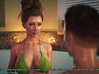 A wife and stepmother unwind with relaxing game