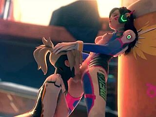 horny mercy gives dva a sloppy deep throat session