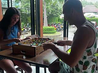 Lost game leads to outdoor cumwalk with cum on face!