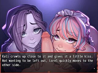 Harem girls compete in a blowjob contest in 3D