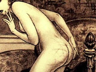 Винтидж еротични рисунки в класически анимационен стил.