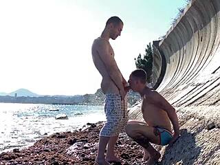 Extreme public sex by the sea