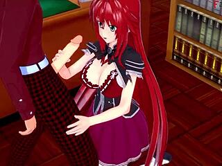 Rias Gremory begs for wild sex in fantasy anime!