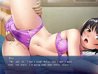 Bound plain girl masturbates in anime hentai game