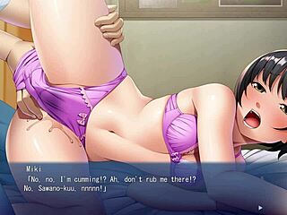 Bound plain girl masturbates in anime hentai game