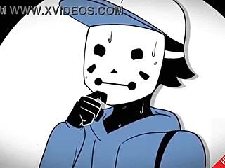 Mime and Dash in cartoon anime hentai adventure scene