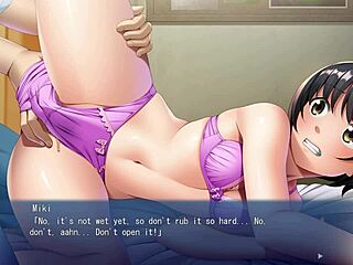 Bound plain girl masturbates in anime hentai game