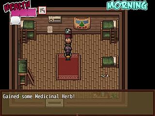 Watching porn with big-titted woman in hentai zombies retreat part 5