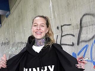 German scout picks up tattooed MILF for crazy sex