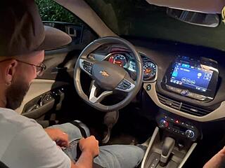 My Friend And I Teased My Boss's Huge Cock In His Car!