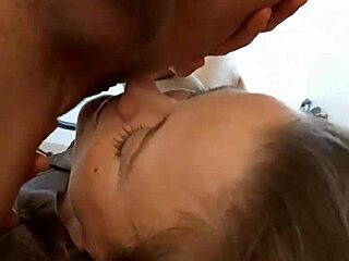 2038tec - french slut in tight brown satin dress satin pink panties stockings and high heels blowjob rimming intense doggystyle