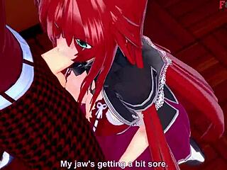 Rias Gremory begs for wild sex in fantasy anime!