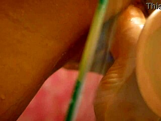 Belinda Selin Impales Ebony Pussy On Dildo In Shower, Close-Up Orgasm