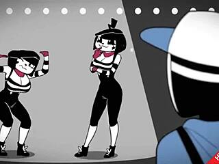 Mime and Dash in cartoon anime hentai adventure scene