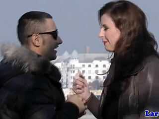 Mature euro woman picks up stranger