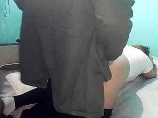 fucking doggy style on a cold day in the double bed