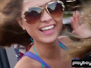 Playboy model Chelsie Aryn strips in the great outdoors