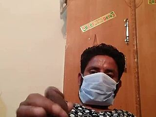 Hot Gay Shemale Wears Wife's Gown for Orgasmic Handjob!