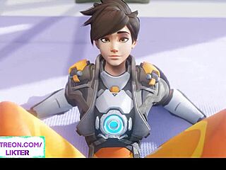 Overwatch Tracer in sexy animated porn video