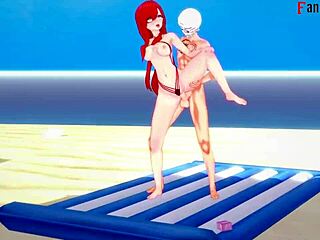 Oppai and netorare in animated Skullgirls hentai