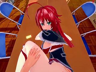 Rias Gremory begs for wild sex in fantasy anime!