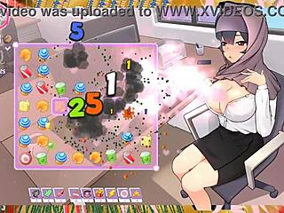 Tsundere milf in hentai game teases with massive tits! 😘