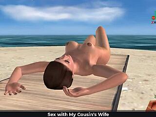 English Audio Sex Story with Animated 3D Cartoon of Cute Girl Posing Sexily on Beach and Showering