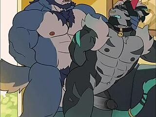 Furry and gay-themed anime compilation with hot gay sex scenes