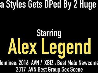 savana styles takes double pounding from alex legend in hot threesome