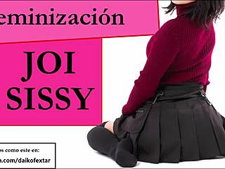 A sissy in a miniskirt gets fucked with a strapon