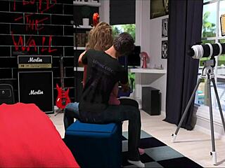 Bold wife and stepmother in erotic game scenario